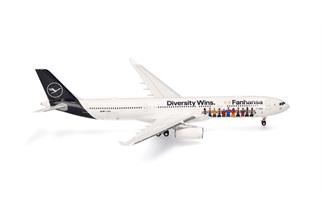 Herpa 1:200 Lufthansa Airbus A330-300, Fanhansa - Diversity Wins, D-AIKQ