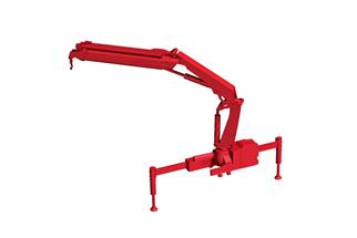 Herpa H0 Hiab Ladekran X-HIPRO 232 E-3 mit Haken, rot