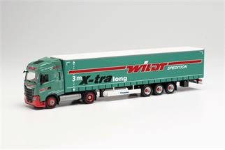 Herpa H0 Iveco S-Way LNG Gardinenplanen-Sattelzug 15m, Wildt