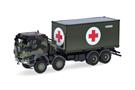 Herpa H0 Iveco Trakker 8x8 mit 20'-Container, Bundeswehr / Rotes Kreuz