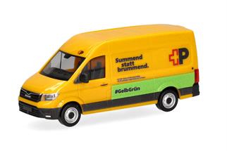 Herpa H0 MAN eTGE Kasten Hochdach, Die Post - Summend statt brummend.