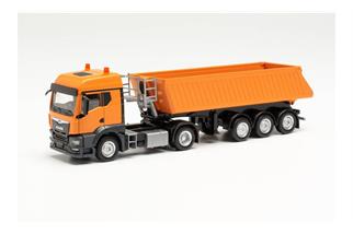 Herpa H0 MAN TGS TM Schmitz Kipp-Sattelzug, kommunalorange