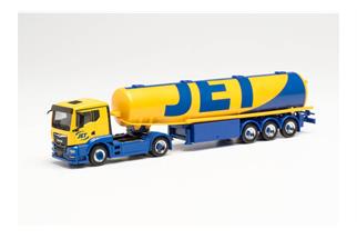 Herpa H0 MAN TGS TN Benzintank-Sattelzug, Jet *werkseitig ausverkauft*