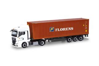 Herpa H0 MAN TGX GM Container-Sattelzug, Schmid / Florens *werkseitig ausverkauft*