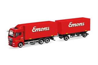 Herpa H0 MAN TGX GM Wechselkoffer-Hängerzug, Emons