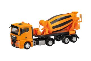 Herpa H0 MAN TGX GN Betonmischer-Sattelzug, kommunalorange