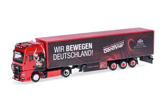 Herpa H0 MAN TGX GX Gardinenplanen-Sattelzug, Genthner / Wir bewegen Deutschland