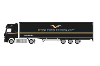 Herpa H0 MB Actros '18 Bigspace Lowliner-Koffer-Sattelzug, aircargo (Sonderserie Hessen) *werkseitig ausverkauft*