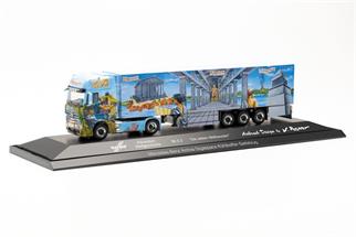 Herpa H0 MB Actros '18 Kühlkoffer.Sattelzug, Herpa Weltgeschichte Nr. 3.2 - Schumacher