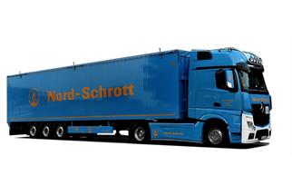 Herpa H0 MB Actros Gigaspace Schubboden-Sattelzug Nord-Schrott (Sonderserie Norden) *werkseitig ausverkauft*