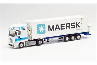 Herpa H0 MB Actros Gigaspace Seitenlader-Sattelzug, GDH/Maersk *werkseitig ausverkauft*