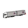 Herpa H0 MB Actros Jumbogardinenplanentandem-Hängerzug, Wilkening