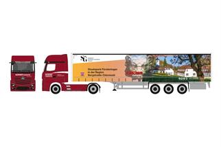 Herpa H0 MB Actros L Gardinenplanen-SZ, Gärtner Transporte - Staatspark Fürstenlager (Sonderserie Hessen)