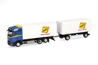 Herpa H0 MB Actros L ProCabin Bigspace Wechselkoffer-Hängerzug, Geis