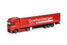 Herpa H0 MB Actros L ProCabin Gigaspace Gardinenplanen-Sattelzug, Quehenberger