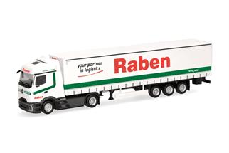 Herpa H0 MB Actros L ProCabin Streamspace Gardinenplanen-Sattelzug, Raben Logistics
