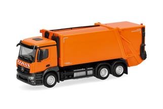 Herpa H0 MB Actros M Pressmüllfahrzeug, kommunalorange