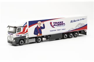 Herpa H0 MB Actros Streamspace 2.5 Kühlkoffer-Sattelzug, Transalbert *werkseitig ausverkauft*