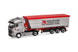 Herpa H0 MB Actros Streamspace Stahlmulden-Sattelzug, Augustin Spedition
