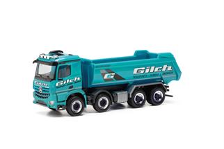 Herpa H0 MB Arocs Rundmulden-LKW, Gilch Erdbau und Transporte