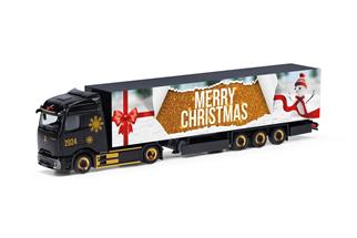 Herpa H0 MB eActros 600 Procabin Koffer-Sattelzug, Weihnachten 2024