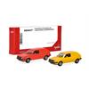 Herpa H0 MiniKit: VW Golf II 2-türig Kasten, leuchtrot und gelb (Inhalt: je 1 Stk.)