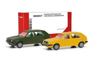 Herpa H0 MiniKit: VW Golf II 4-türig, olivgrün/ginstergelb