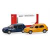 Herpa H0 MiniKit: VW Golf IV 5-türig, blau und gelb (Inhalt: je 1 Stk.)