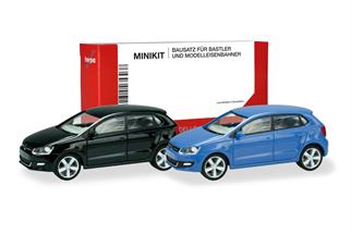 Herpa H0 MiniKit: VW Polo 5-türig, blau und schwarz (Inhalt: je 1 Stk.)