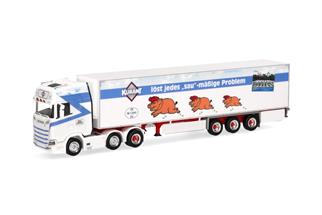 Herpa H0 Scania CS20 HD Kühlkoffer-Sattelzug, Kurant Fleisch