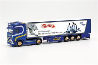 Herpa H0 Scania CS20 HD Kühlkoffer-Sattelzug, Spring *werkseitig ausverkauft*