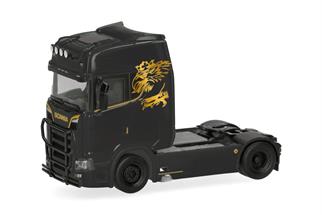 Herpa H0 Scania CS20 HD Zugmaschine mit Lampenbügel und Rammschutz 2achs, schwarz