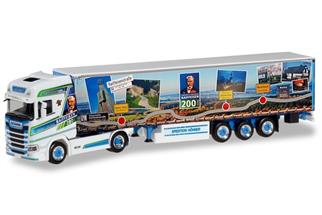 Herpa H0 Scania CS20 Hochdach Gardinenplanen-Sattelzug Höhner/Raiffeisenliner *werkseitig ausverkauft*