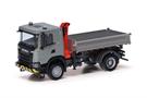 Herpa H0 Scania XT17 3-Seitenkipper mit Ladekran, grau/gelb