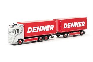Herpa H0 Volvo FH GL 2013 Koffer-Hängerzug, Sascha Berthold/Denner *werkseitig ausverkauft*