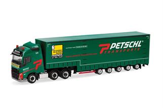 Herpa H0 Volvo FH GL 2020 6x2 Volumenplanen-Sattelzug, Petschl