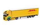 Herpa H0 Volvo FH GL XL Electric Lowlinergardinenplanen-Sattelzug, DHL