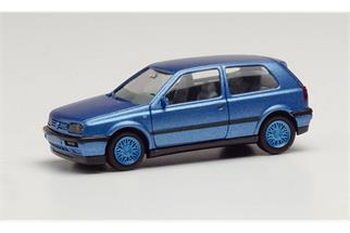 Herpa H0 VW Golf III VR6, blaumetallic, Felgen blau