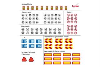 Herpa H0 Zubehör: Aufkleberbogen mit diversen Schildern (Inhalt: 10 Stk.)