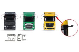 Herpa H0 Zubehör: Spiegelkameras zu MB Actros L / MAN TGX / DAF XG/XG+ (Inhalt: je 5 Stk.)