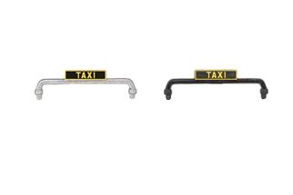 Herpa H0 Zubehör Taxischilder historisch, bedruckt, schwarz und silber (Inhalt: je 6 Stk.)