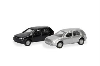 Herpa N VW Golf IV, schwarz und silber (Inhalt: je 1 Stk.)