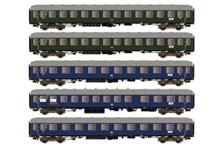 Hobbytrain H0 (DC) DB Reisezugwagen-Set 1 D 83/41, Ep. III, 5-tlg.