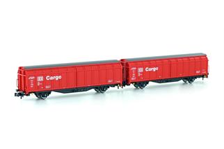 Hobbytrain N DB AG Schiebewandwagen-Set Hbbillns 305, DB Cargo, Ep. V, 2-tlg.