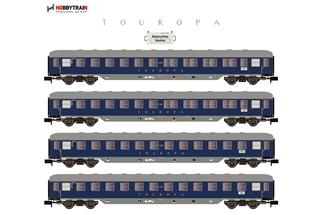 Hobbytrain N DB Reisezugwagen-Set 1 Touropa, Ep. IIIb, 4-tlg.