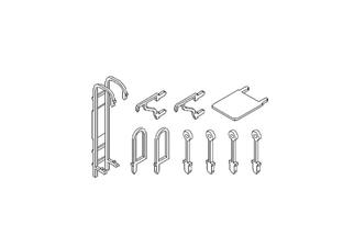 Hobbytrain N (ET) Griffstangen und Leiter, schwarz