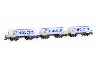 Hobbytrain N Holcim Staubsilowagen-Set Uacs, neues Logo, Ep. VI, 3-tlg.