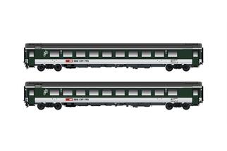 Hobbytrain N SBB Reisezugwagen-Set UIC Z1 Bpm, grün/grau, Ep. IV-V, 2-tlg.