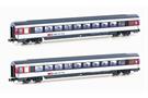 Hobbytrain N SBB Reisezugwagen-Set UIC-Z1 Bpm, schwarz/weiss/rot, Ep. V-VI, 2-tlg.