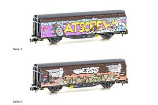 Hobbytrain N SBB Schiebewandwagen Hbbillns, Graffiti - ATSCREW, Ep. VI Hobbytrain N SBB Schiebewandwagen Hbbillns, Graffiti - ATSCREW, Ep. VI